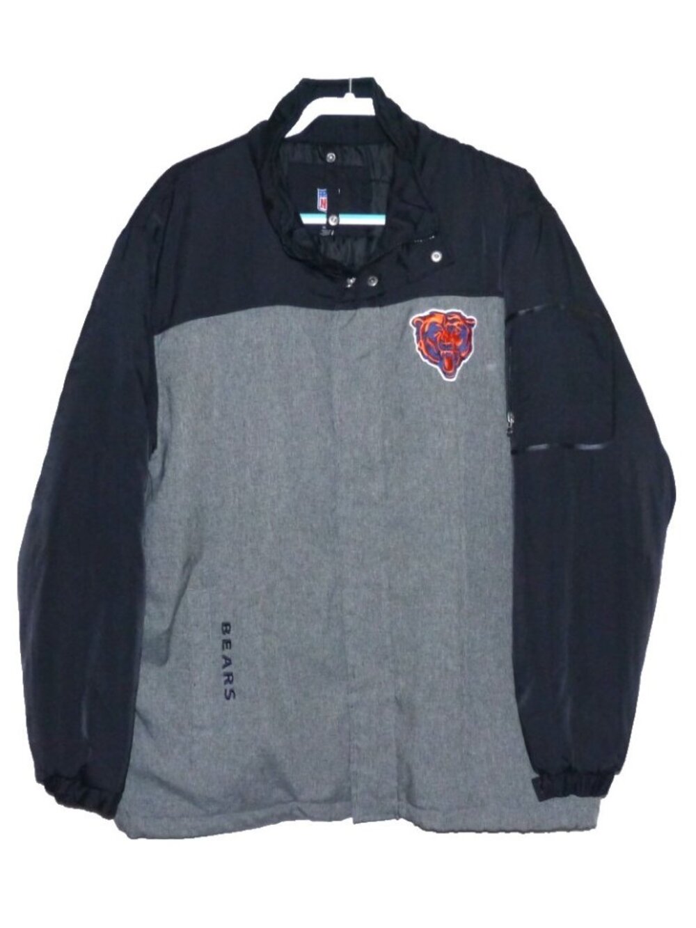 NFL Chicago Bears gray & black insulated coat Missing removable liner & hood XL